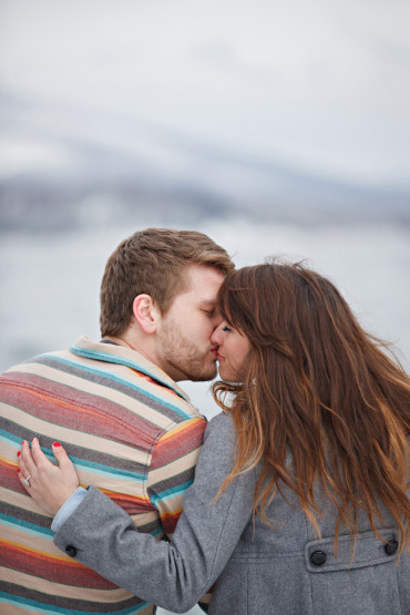 Outdoor Engagement on a frozen lake in Montana