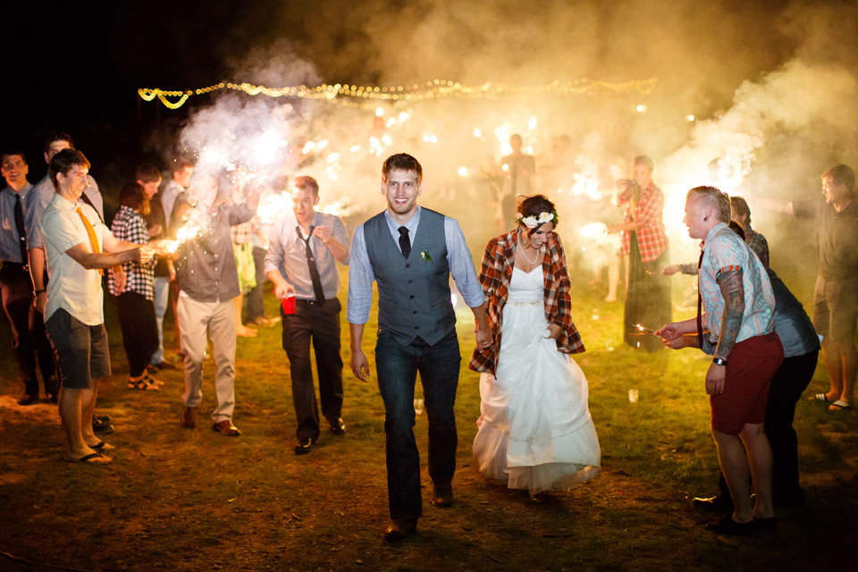 Sparkler exit wedding photography